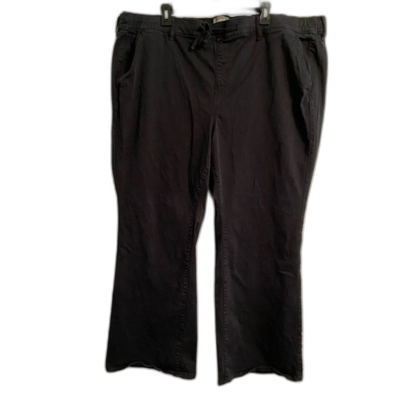 Torrid Black Drawstring Chino Flared Pants 4x UB1-12 - Picture 1 of 11